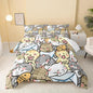 QOOMO Kawaii Cat Comforter King Size,Cute Cat Comforter Set for Kids Teens Girls,3Pcs Bedding Set Printed Comforter with 2 Pillowcases,Down Alternative,Soft and Lightweight，King Size