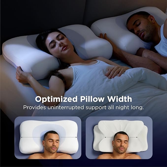 Bedsure Cervical Neck Pillow - Ergonomic Pillows for Deep Sleep, Memory Foam Pillows for Side & Back Sleepers, Orthopedic Cervical Pillow Shape Gently Cradles Head & Neck Support, Shoulder Pain Relief