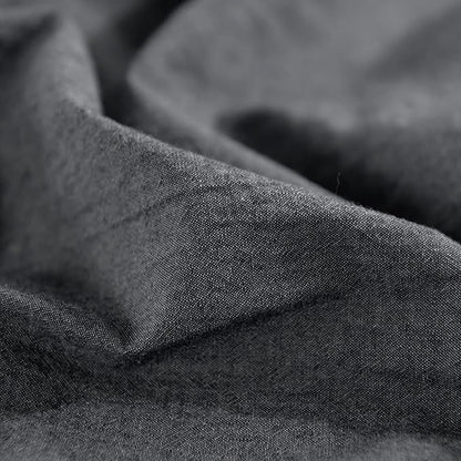 NEXHOME PRO Duvet Cover Twin 100% Washed Cotton, Organic Natural Linen Like Textured Breathable Durable Bedding Set Heather Black 6890