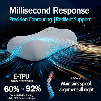 Cervical Neck Pillow for Neck Pain Relief- Memory Foam Pillow for Side and Back Sleepers, BASF Support with Ergonomic Pillow