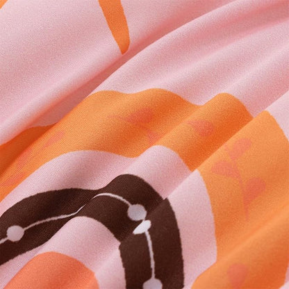 Holawakaka Boho Rainbow Daisy Full Comforter Set with Sheets, 5-Piece Bohemian Sun Flower Bedding Set for Girls & Women - Super Soft Microfiber Kids Teen-Girls Orange Reversible Bed-in-a-Bag