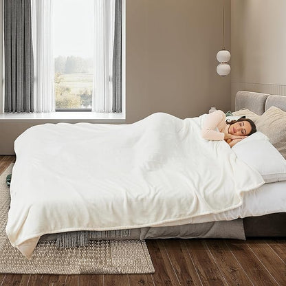 Electric Heated Blanket King Size 90×100, Comfortable & Luxurious Flannel, 4 Heating Levels & 10 H Auto Shut Off, Purple