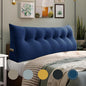 WOWMAX 100% Cotton Velvet Headboard Pillow – California King Wedge Back Support Reading Bolster for Bed & Daybed, Handmade Firm Support Cushion with Removable Cover, Soft Bed Rest Pillow, Deep Blue