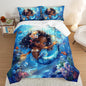 Black Little Mermaid Pattern Full Comforter Set,Underwater World Ocean Themed Bedding Sets for Kids Toddlers Girls Boys Room Decor,Princess Bedding with 2 Pillowcases.