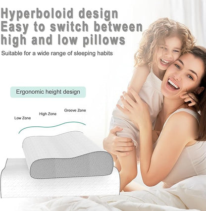 Memory Foam Pillow, Cervical Pillow for Neck Pain Relief, Ergonomic Adjustable Contour Bed Pillow for Side, Back & Stomach Sleepers (2, 23.6x15.7in)