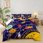 Cartoon Outer Space Theme Comforter Set Queen for Kids，Boys Queen Size Bedding Set Galaxy，Galaxy Quilt Queen Size，with 1 Comforter with 2 Pillow Case