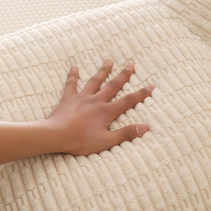 Reading Pillow for Sitting in Bed, Large Backrest Reading Pillow with Arm Rest,Back-Rest Support Cushion for Sit Up on Couch, Sofa, and Floor, Dorm Essentials (Cream Corduroy, Large(19"))