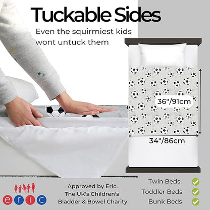 Hygge Sheets® Potty Training Pee Pads for Kids, Toddlers - 100% Waterproof, Non Slip Bed Wetting Pad for Twin Beds - Washable, Reusable Mattress & Sheet Protector - Soccer