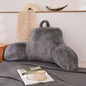 A Nice Night Faux Fur Reading Pillow Bed Wedge Large Adult Children Backrest with Arms Back Support for Sitting Up in Bed / Couch for Bedrest,Gray (Standard)