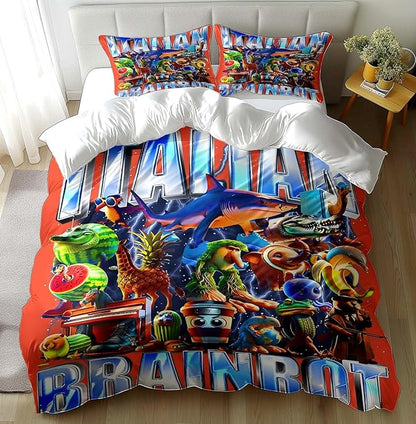 Funny Fusion Animals Bedding Set,Fusion Animals Duvet Cover Twin Full Queen King Set for Kids Boys Bed Decor Gifts (Color 2,King (104" x 90"))
