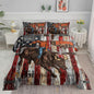 Western Cowboy Comforter Set Vintage American Bedding Set with 1 Comforter and 2 Pillowcases for Boys and Girls Bedroom All Season(Cowboy Queen)