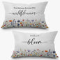 Inspirational Spring Wildflower Pillow Covers 12x20 Set of 2, Hello Bloom Floral Decorative Lumbar Pillow Covers for Baby Girls Nursery Room Bedroom Dorm