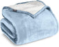 Bare Home Sherpa Fleece Blanket - Twin/Twin Extra Long - Blanket for Bed, Sofa, and Couch - Warm & Lightweight - Fluffy & Soft - Reversible (Twin/Twin XL, Light Blue)