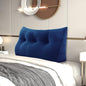 Johnear Wedge Headboard Large Bolster Pillow Reading Pillows for Sitting in Bed Adult， Velvet Triangular Cushion Backrest Lumbar Back Support Upholstered Daybed Sit Up Book Pillows（Darkblue, Twin）