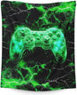 Kids Blanket for Boys Gamer Blankets for Boys 3-5 Green Gaming Throw for Gift, Cozy 50 x 40 Inches Flannel Throws for Bed Living Room Garden Camping