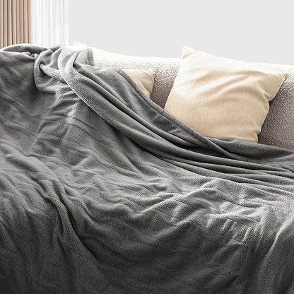 Electric Heated Blanket 72" x 84" Full Size Soft Polar Fleece Heated Blanket, 4 Heating Levels and 10 Hours Auto Off with Machine Washable - Light Grey
