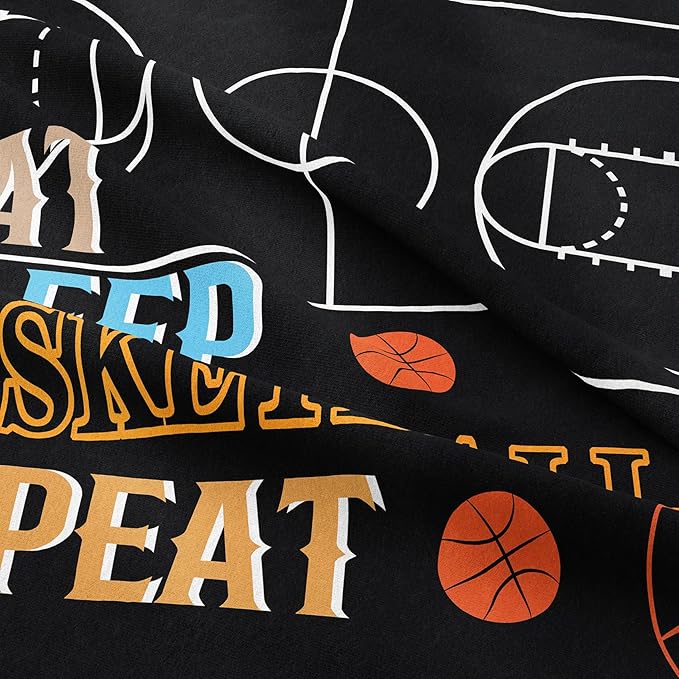 Peopleareok Basketball Bedding Set Full(79x90 Inch), 3D Printed Basketball Theme Comforter, Sport Bedding Set for Boys Kids, Soft Microfiber Comforter Set for Boys with with 2 Pillowcase