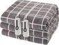 Electric Heated Blanket Queen Size 84"x90", 4 Heating Levels & 10H Auto Shut Off, Dual-Control, Soft Fleece, Machine Washable, Light Gray Plaid