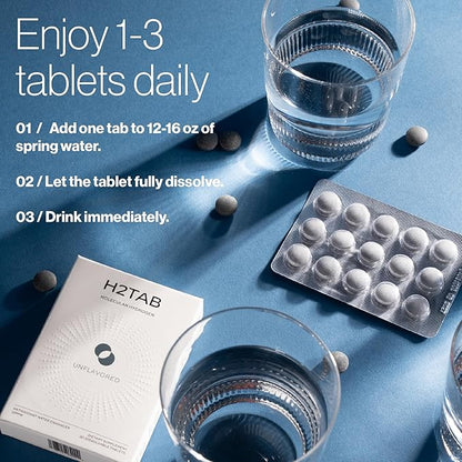 Molecular H2TAB Hydrogen Tablets with Magnesium -12 PPM Hydrogen Tablets for Drinking Water -Rich in Antioxidants, Supports Cellular Health, Recovery & Cognitive Function (30 Counts, Unflavored)