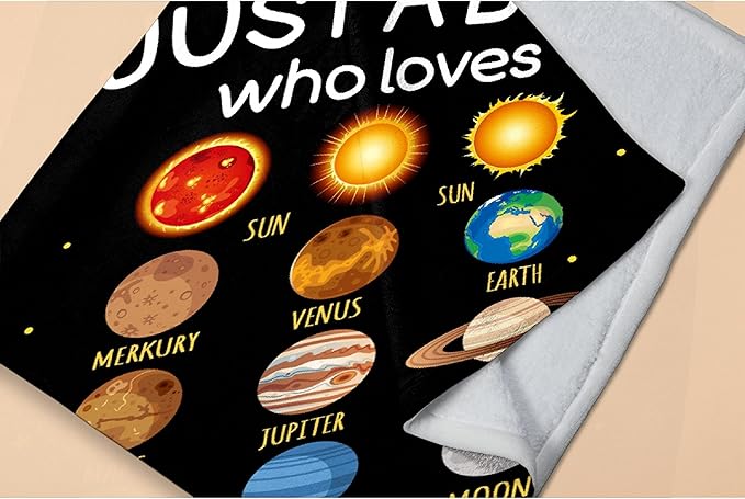 Just Boy Who Loves Planets Blanket Soft Blankets and Throws Flannel Cozy Lightweight Quilt Gift Perfect for Bed Sofa Couch-40 x30 Extra Small for Pets