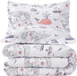 JSD Mermaid Comforter Set Queen Size, 3 Piece Girls Ocean Theme Printed Comforter with Pillow Shams Machine Washable