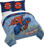 Jay Franco Duvet Cover Set – 3 Piece Comforter Cover and Sham Set, Super Soft Cozy Kids Bedding (Insert Not Included) Blue - Spiderman, Queen