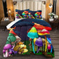 Mushroom Comforter Set Queen Size, Cute Mushroom Patterns Bedding Sets for Boys Bedroom, Girls Ultra Soft Comforter Set Queen Size 3Pcs with Pillowcases