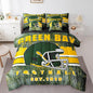 Erosebridal Football Gamed Bedding Set for Boys Girls Youth Sports Room Decor, Football City Themed Comforter Sets with Sheets Army Green Yellow Seasonal Color Bed in A Bag Queen 7 Pieces
