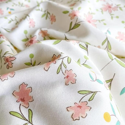 BuLuTu Pink Floral Duvet Cover Twin 100% Cotton Duvet Covers Set for Women Teen Girls Apricot Blossom Pink Flowers Reversible Twin Comforter Cover Garden Style Bedding Set,Zipper,Easy Care
