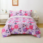 Mooreeke Kids Full Comforter Sets for Girls 8 Pieces Cute Space Cat Bedding Set for Teens Microfiber Pink Kids Bed in A Bag with Comforter, Sheet Set, Shams and Decorative Toy Pillow All Season