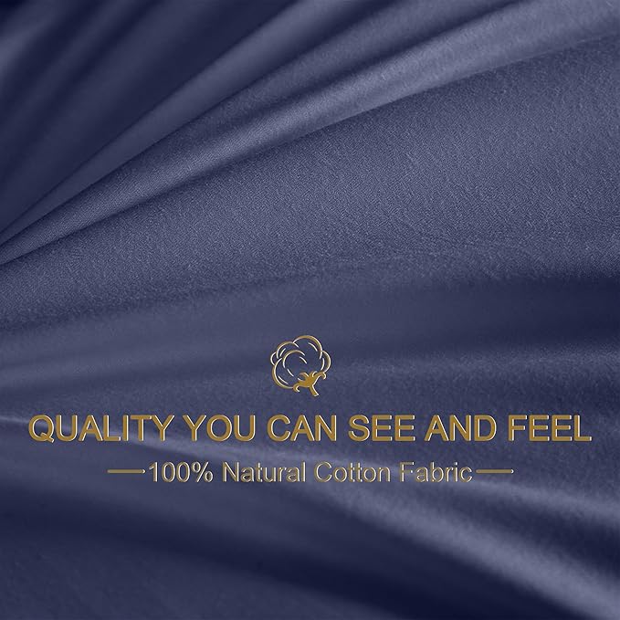Goose Down & Feather Body Pillows for Adults, Full Length Firm Hugging Pillow Insert for Side Sleepers, Breathable Large Long Pillow for Bed with 100% Organic Cotton Shell, (Navy Blue 20"x60")