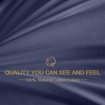 Goose Down & Feather Body Pillows for Adults, Full Length Firm Hugging Pillow Insert for Side Sleepers, Breathable Large Long Pillow for Bed with 100% Organic Cotton Shell, (Navy Blue 20"x60")