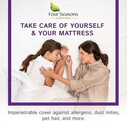 Queen Size Waterproof Mattress Protector - Fitted Sheet Mattress Cover with Deep Pockets - Hypoallergenic, Breathable, Water Proof, Noiseless, Vinyl Free