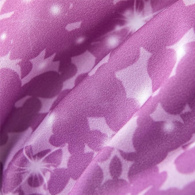 RYNGHIPY 6Pcs Twin Gradient Pink Purple Glitter Comforter Sets for Teens Girls Kids, Colorful Rainbow Glitter Themed Bedding Set