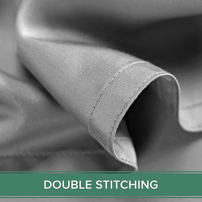 Queen Pillowcases by Pure Bamboo, Genuine 100% Organic Viscose Derived from Bamboo, Luxuriously Soft & Cooling, Double Stitching, Envelope Closure (2 Queen Pillowcases, Stone Grey)