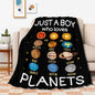 Just Boy Who Loves Planets Blanket Soft Blankets and Throws Flannel Cozy Lightweight Quilt Gift Perfect for Bed Sofa Couch-50 x40 Small for Kids