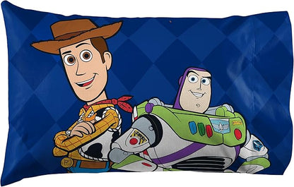 Jay Franco Disney Toy Story Buzz & Woody 5 Piece Full Bed Set - Includes Reversible Comforter & Sheet Set - Super Soft Fade Resistant Microfiber - (Official Disney Product)