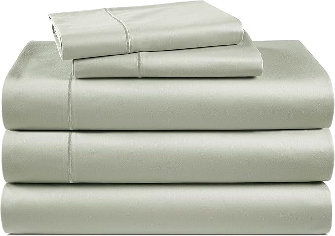 LANE LINEN 100% Egyptian Cotton Split King Bed Sheets for Adjustable Beds, Eco Friendly Sustainably Produced No Pill Fade Resistant 15 Iinch Deep Pocket Split King Sheet Set - Mineral
