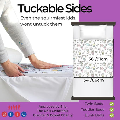 Hygge Sheets® Potty Training Pee Pads for Kids, Toddlers - 100% Waterproof, Non Slip Bed Wetting Pad for Twin Beds - Washable, Reusable Mattress & Sheet Protector - Unicorn