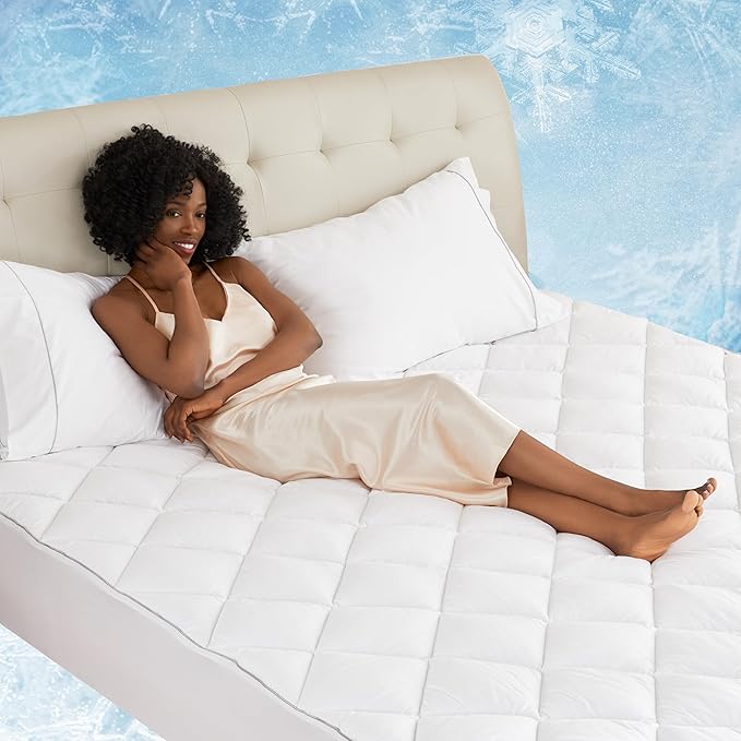 Sunflower Cooling Quilted King Mattress Protector, Extra Deep Pocket Thin Version, Machine Washable Durable