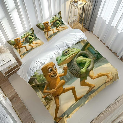 Funny Fusion Animals Bedding Set,Fusion Animals Duvet Cover Twin Full Queen King Set for Kids Boys Bed Decor Gifts (Color 18,Full (80" x 90"))