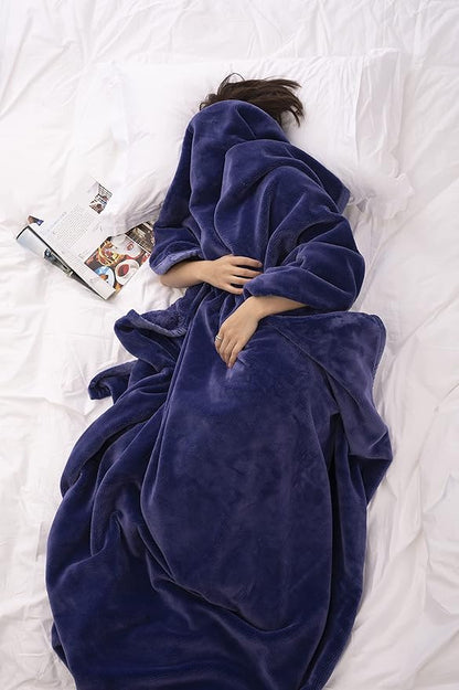 Mellowdy Extra Thick Hearty Plush Flannel Blanket (Violet Purple, 108x90) - 500GSM King Size Warm Blanket for Winter, Fall | Soft, Fluffy, Cuddly, Perfect for Bed, Oversized Throw for Couch, Sofa