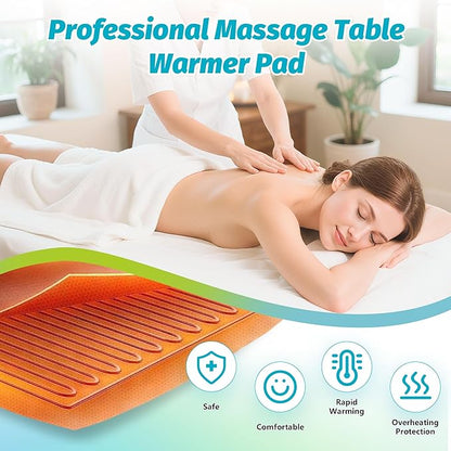 Massage Table Warmer Heating Pad Professional SPA Massage Bed Warmer with 9 Hour Timer, 9 Heat Settings, Overheat Protection for Massage Bed & Spa, 30" x 71", with Portable Storage Bag