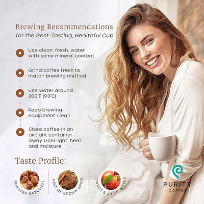 Purity Coffee PROTECT Highest Antioxidant Light-Medium Roast - USDA Certified Organic Specialty Grade Arabica Whole Bean Coffee - Third Party Tested for Mold, Mycotoxins, Pesticides - 5 lb Bag