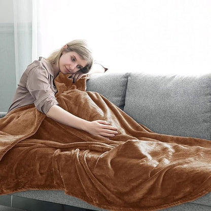 IR Imperial Rooms Fleece Blanket - Super Soft Fluffy Throw Blanket for Sofa and Bed - Warm and Cozy Lightweight 400 GSM Microfiber Bed Throws Blankets, 50 x 60 Inches (Throw/Travel, Camel)