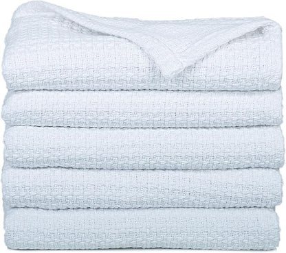 HILLFAIR 100% Cotton Blanket- 120" x 120" XXL Oversized King Bed Blankets - Family Size 10 ft x 10 ft Big - All Season Soft Cozy Breathable Blankets for Bed - Extra Large King Cotton Blanket- White
