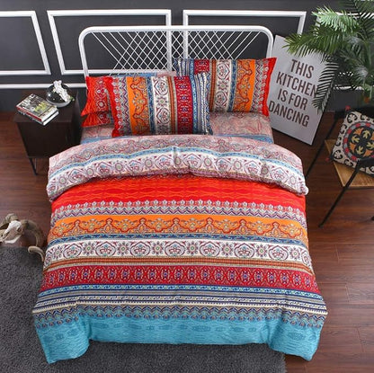 Jane yre Boho Twin Duvet Cover Brushed Microfiber 3 Pieces Twin Bedding Set, Bohemian Boho Colorful Retro Print Duvet Cover, with Zipper Closure, Durable Easy Care (NO Comforter)