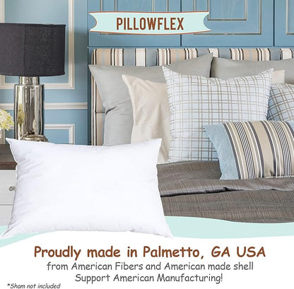 Pillowflex Synthetic Down Pillow Insert - 14x18 Down Alternative Pillow, Ultra Soft, Small Rectangle, Lumbar, Travel, Neck, Sleeping Pillow - 1 Decorative Pillow Form