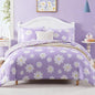 Queen Comforter Sets for Girls, Purple Daisy Kids Bedding Set Reversible with Cute Floral, All Season Bed in a Bag 7 Pieces with Sheets, Pillowcases & Shams