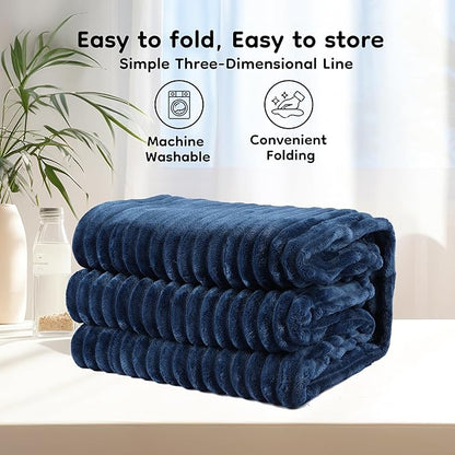 Electric Heated Blanket Queen Size - 84"x90", Soft Flannel Heating Blanket, 10 Heating Levels, 1-12 H Auto Shut Off, Dual Controllers, Breathable Warm and Washable for Bed, Navy Blue